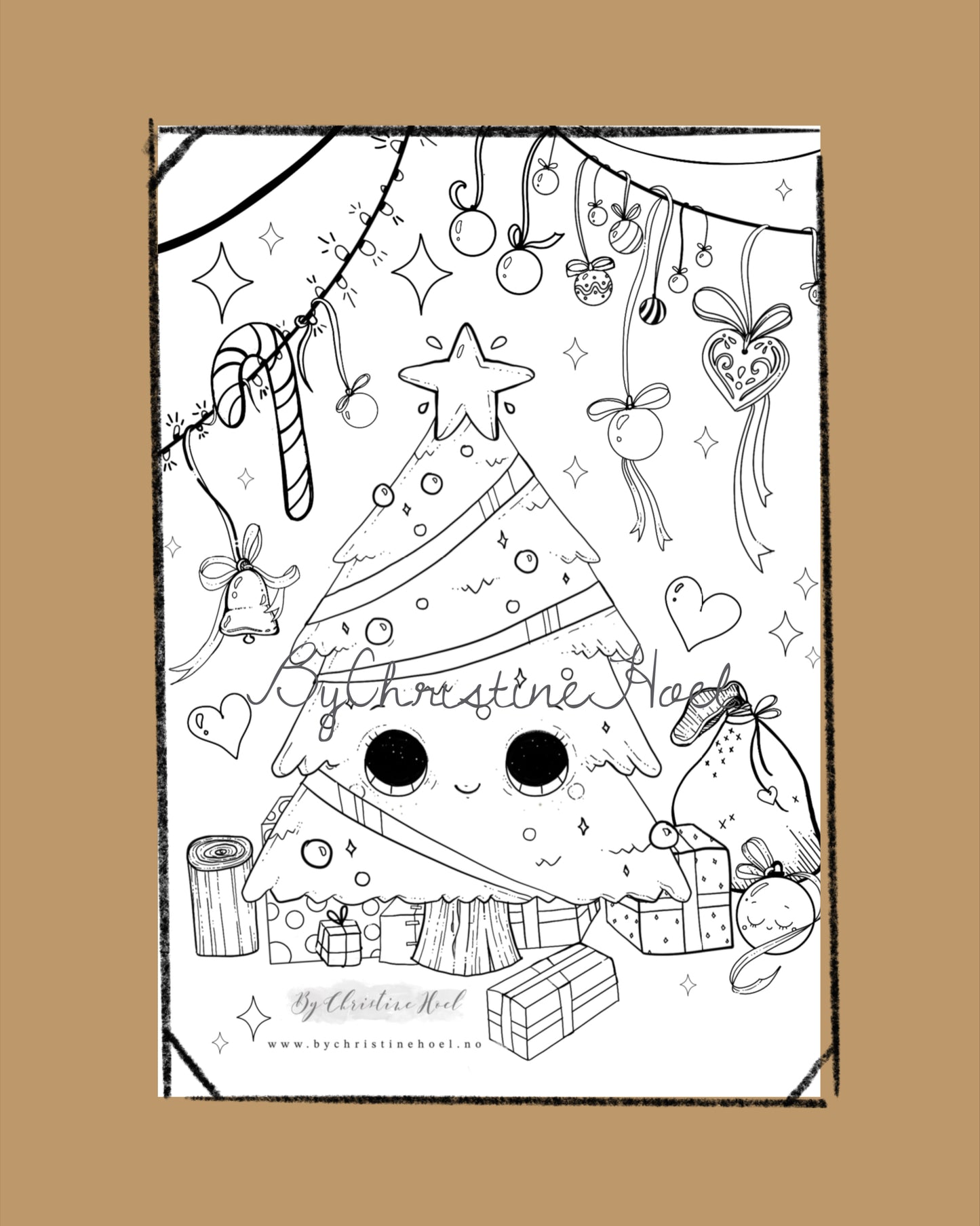 Fargeleggingsark 🎁 Gratis digital nedlastning ✨ «Juletre» 🎄