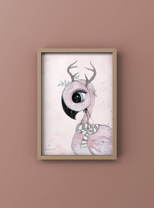 Flamingo 💗 A5 kort / Miniprint