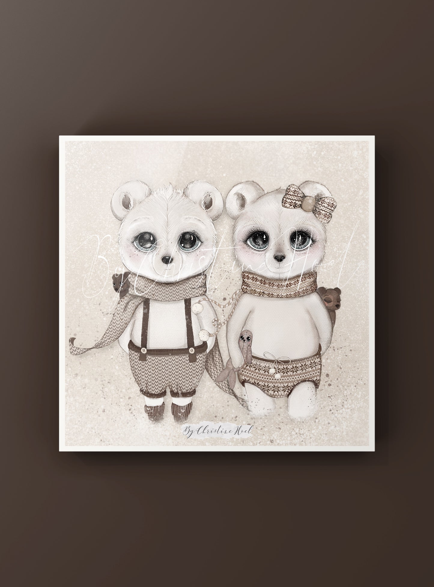 Isbjørner ⭐️ 15x15 cm miniprint / kort