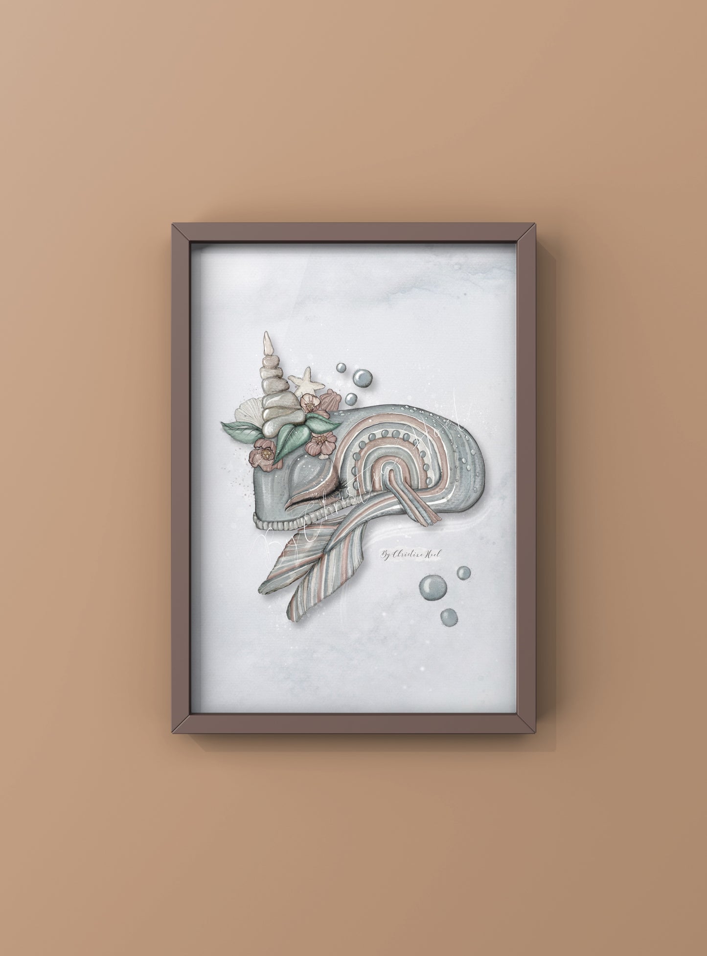 Regnbue hval 🐋 A4 plakat