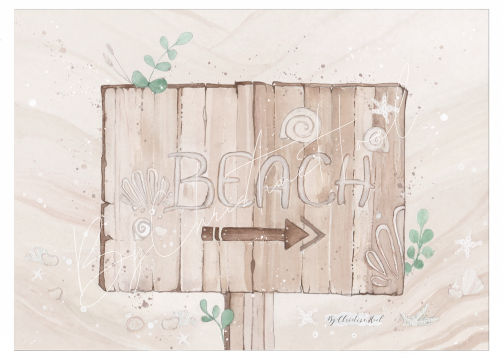 Beach 🧡 Kort / Miniprint