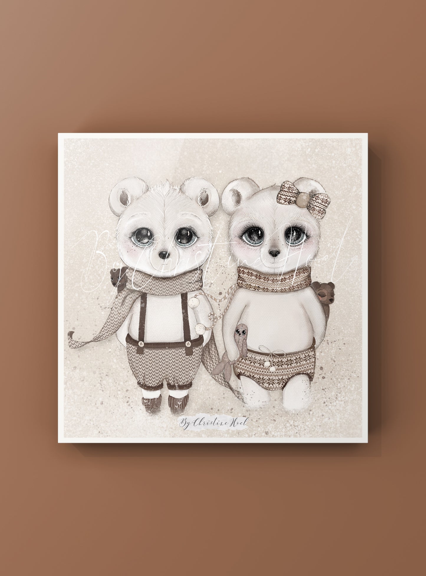 Isbjørner ⭐️ 15x15 cm miniprint / kort