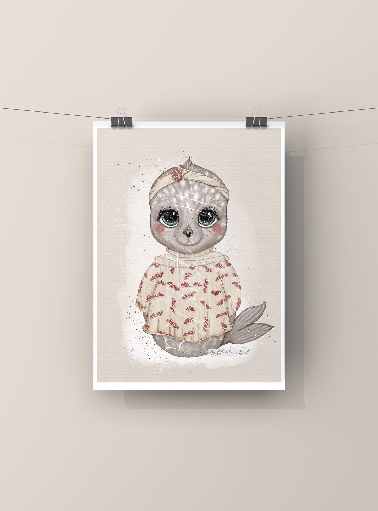 Olea 🦭 Søt Sel ⭐️ miniprint / kort