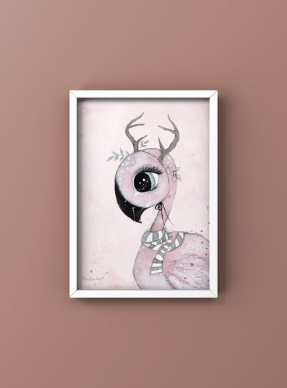 Flamingo 💗 A5 kort / Miniprint