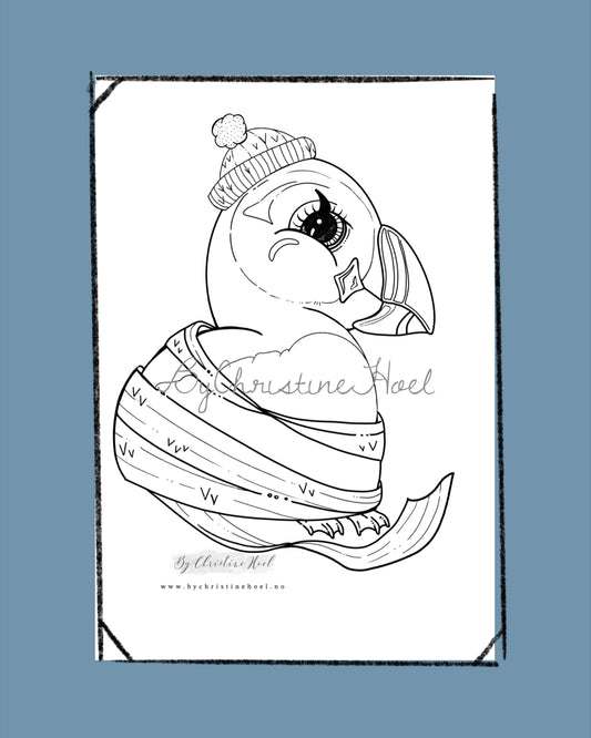 Fargeleggingsark 🎁 Gratis digital nedlastning ✨ «Puffin» ✨