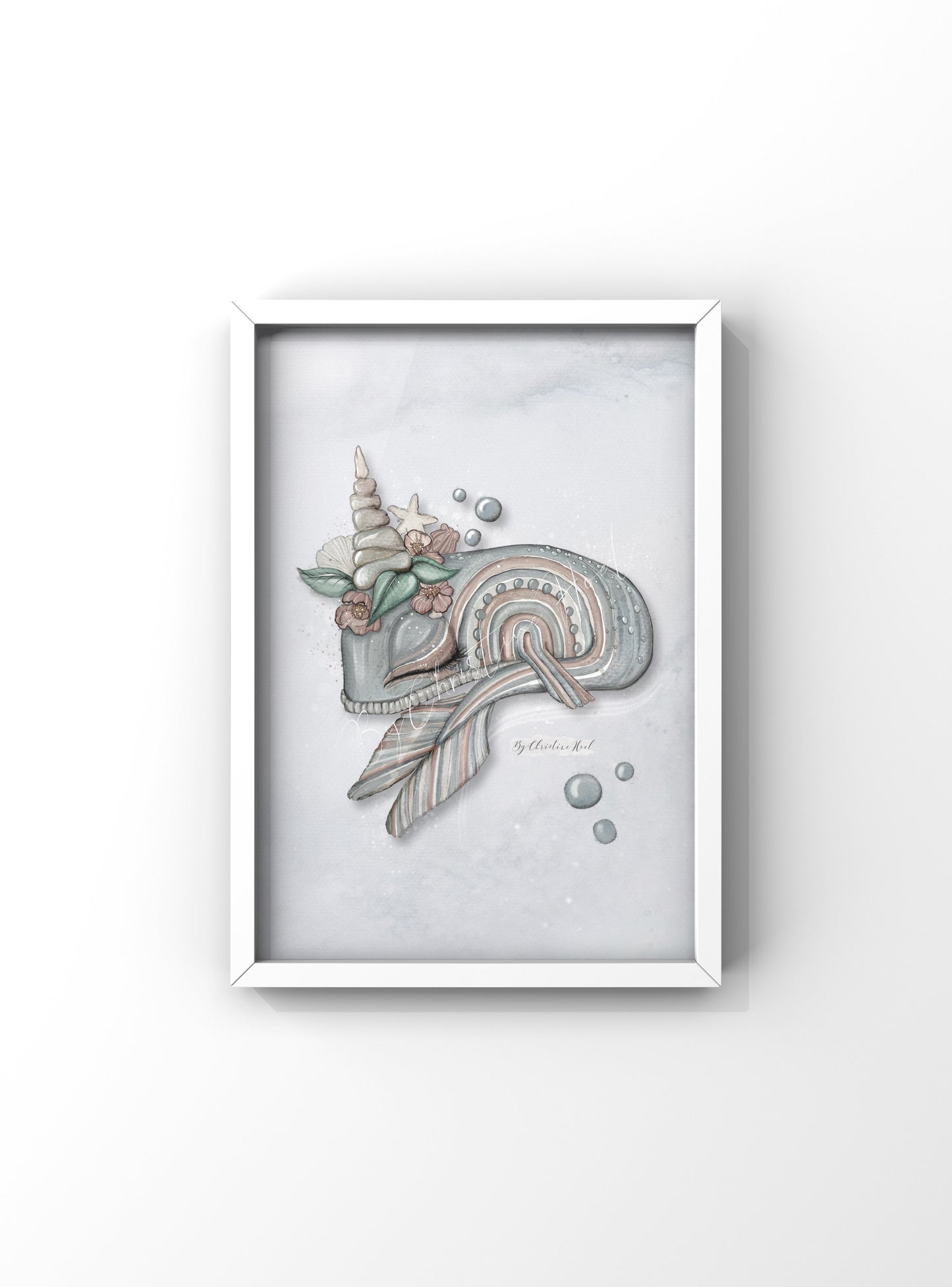 Regnbue hval 🐋 A4 plakat