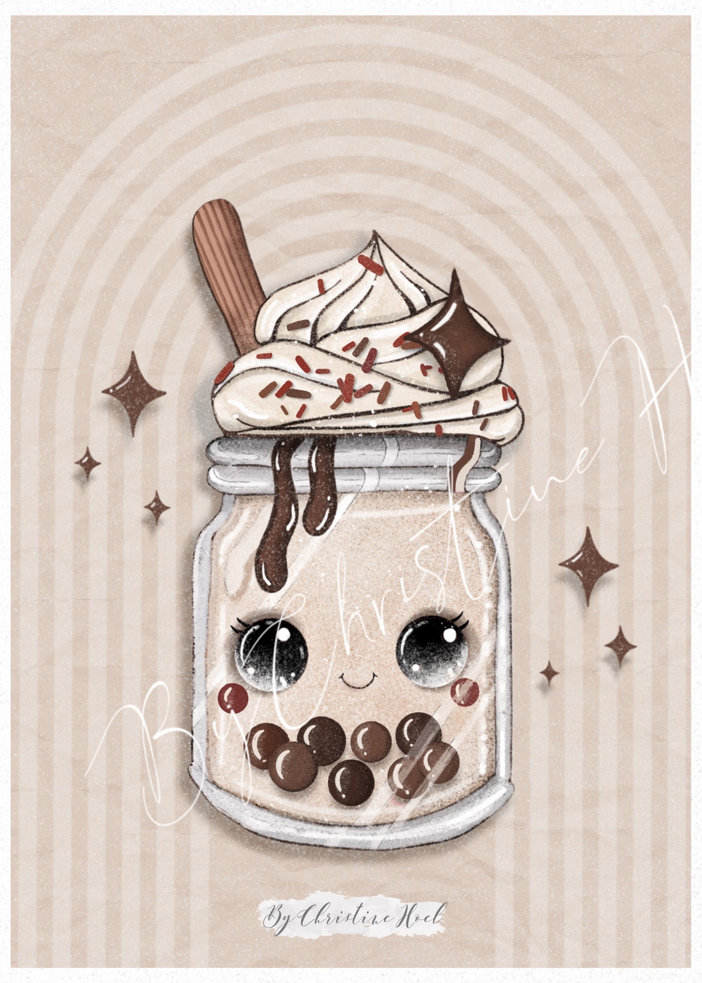 Boba Beige 🤎 A5 kort / Miniprint