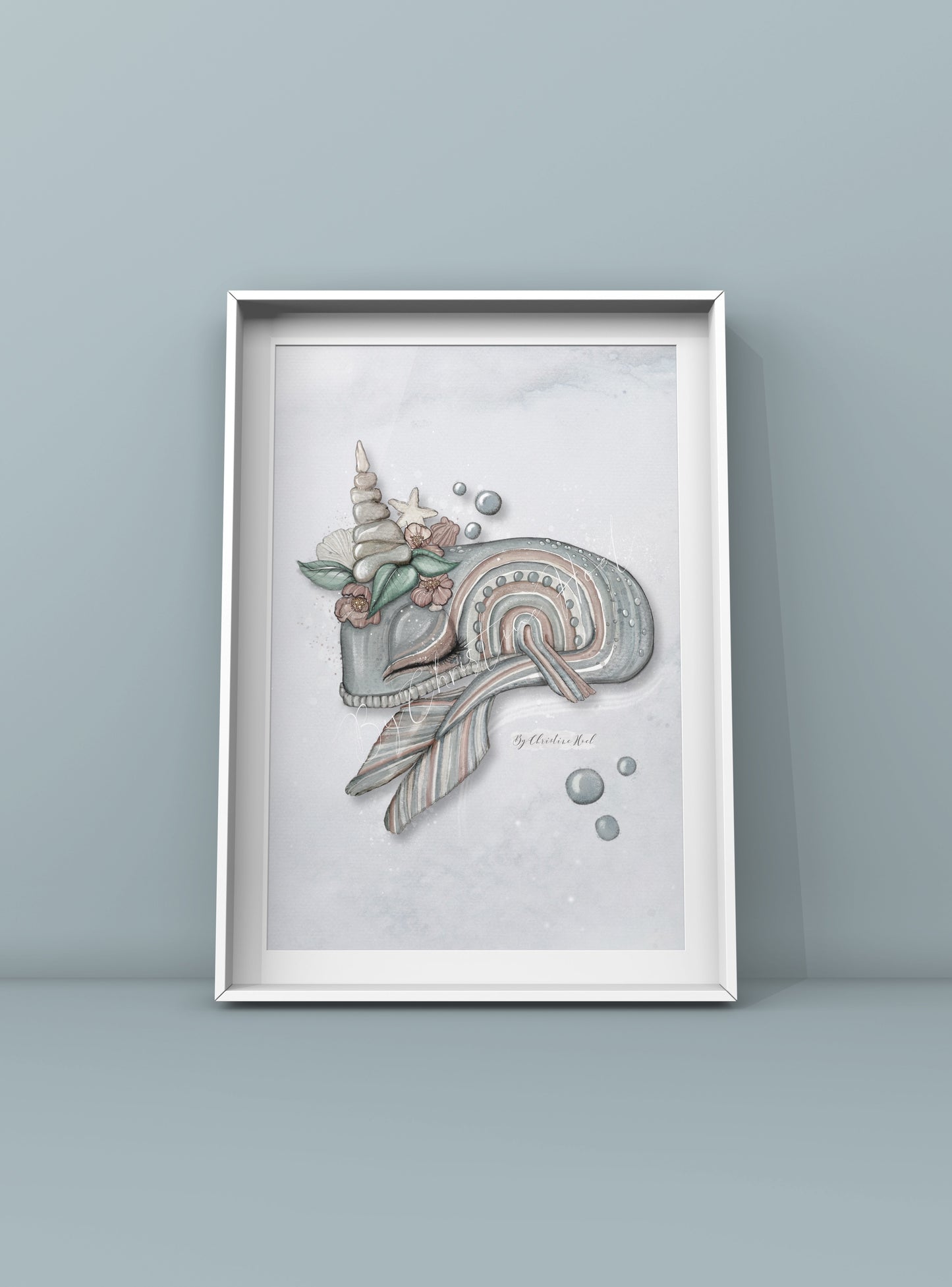 Regnbue hval 🐋 A4 plakat