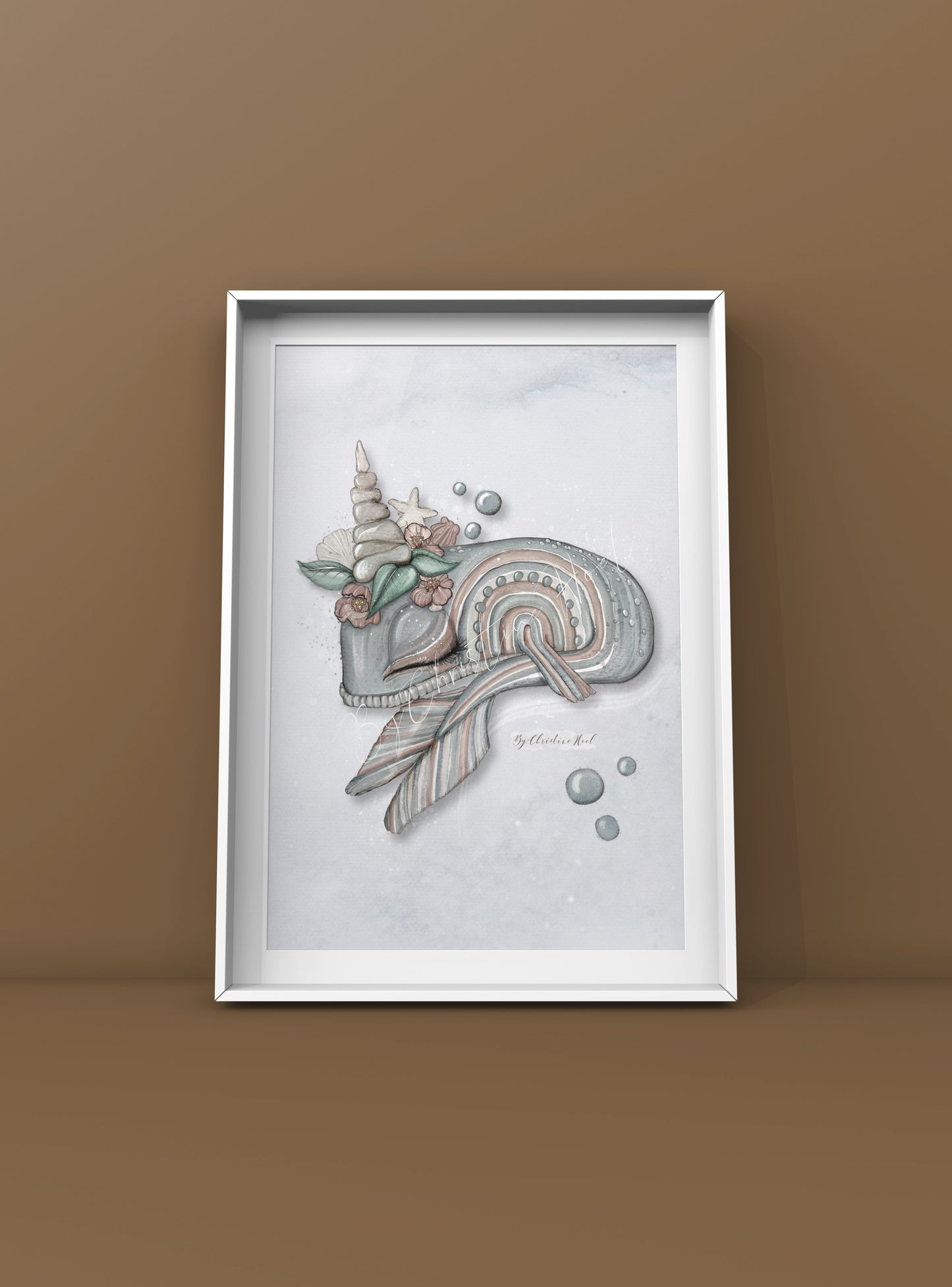 Regnbue hval 🐋 A4 plakat