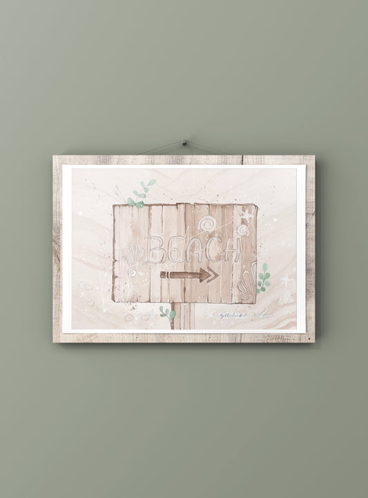 Beach 🧡 Kort / Miniprint