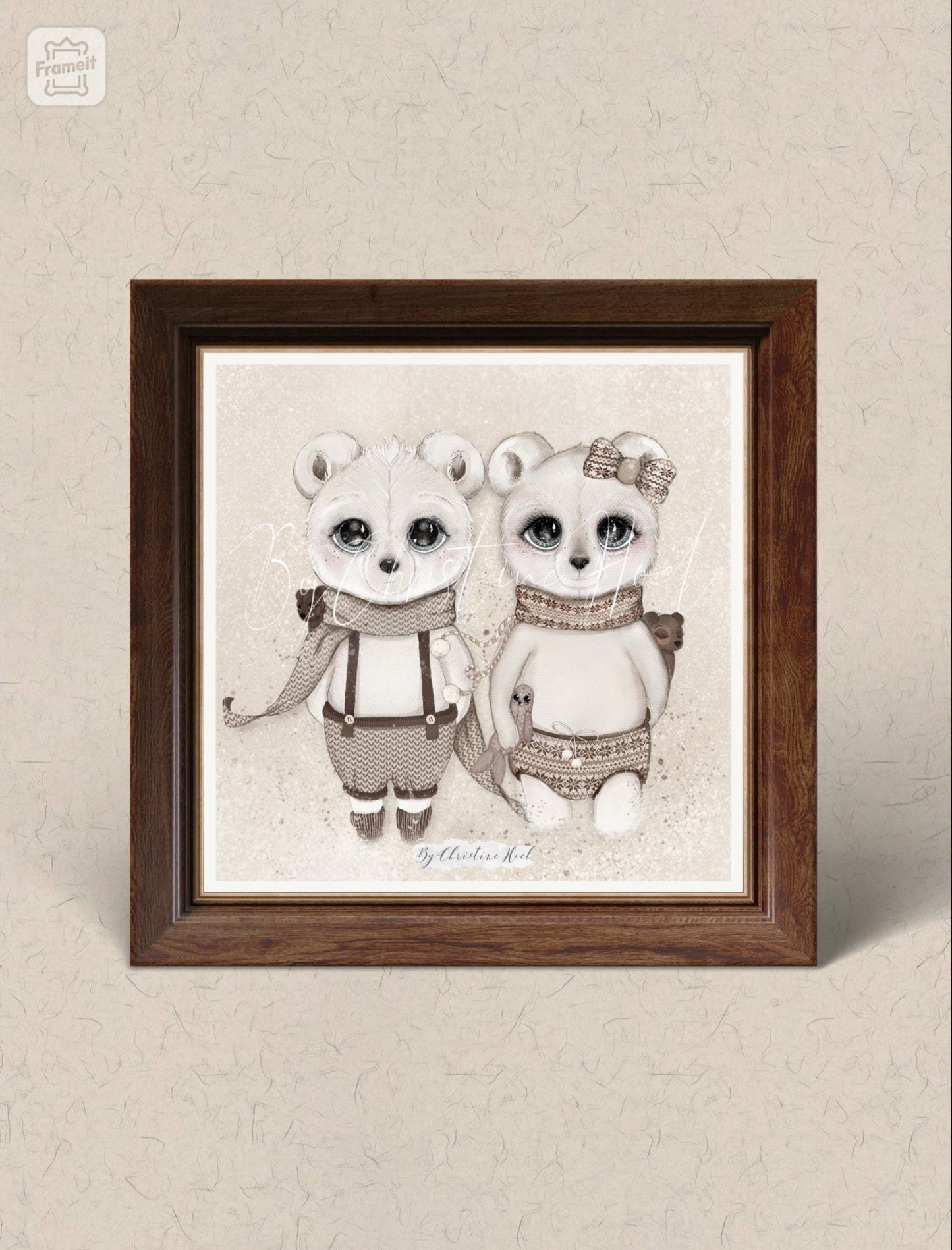 Isbjørner ⭐️ 15x15 cm miniprint / kort