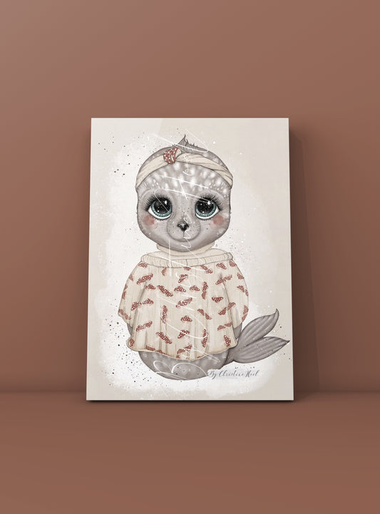 Olea 🦭 Søt Sel ⭐️ miniprint / kort