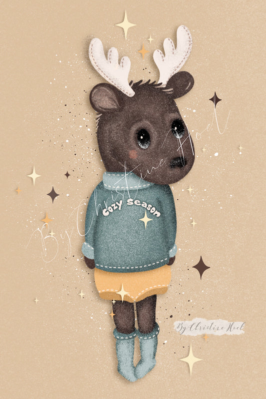 Cozy Season Elg ⭐️ A4 Plakat