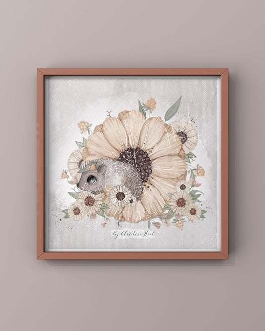 Pinnsvin Blomst ⭐️ 15x15 cm miniprint / kort
