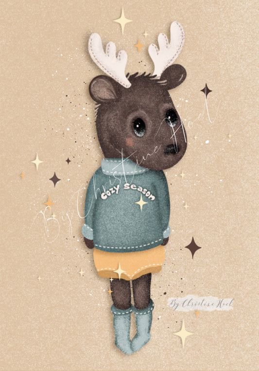 Cozy Season Elg ⭐️ 10x15 cm miniprint