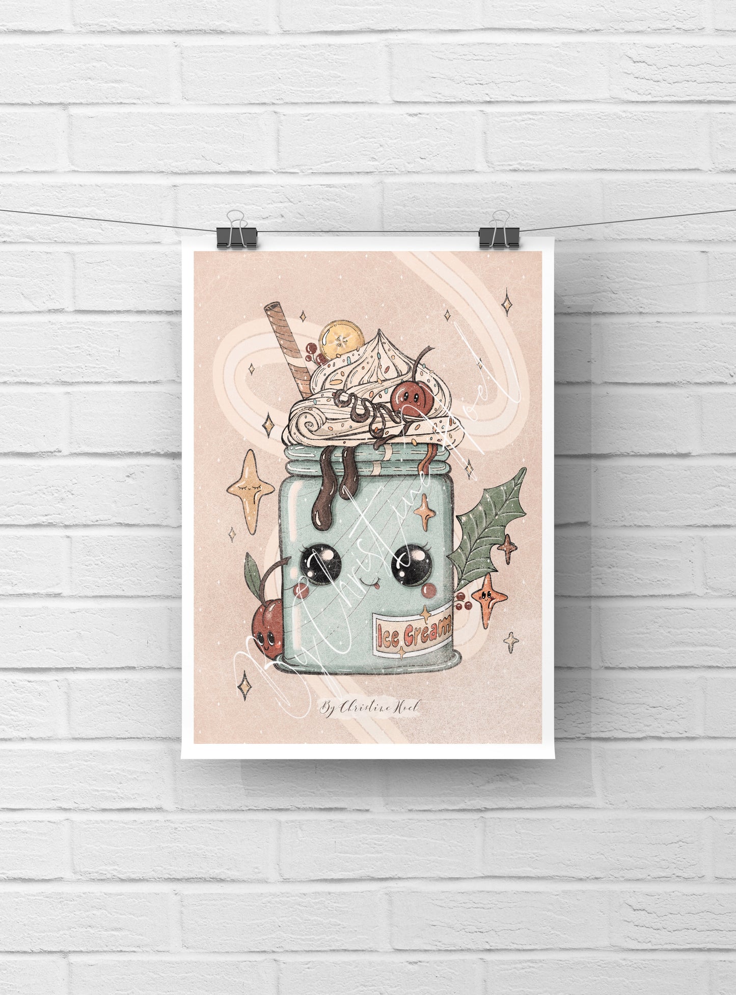 Ice Cream Friends 🍦 Stort kort / miniprint A5