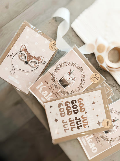 God Jul Beige - 10x15 cm Julekort